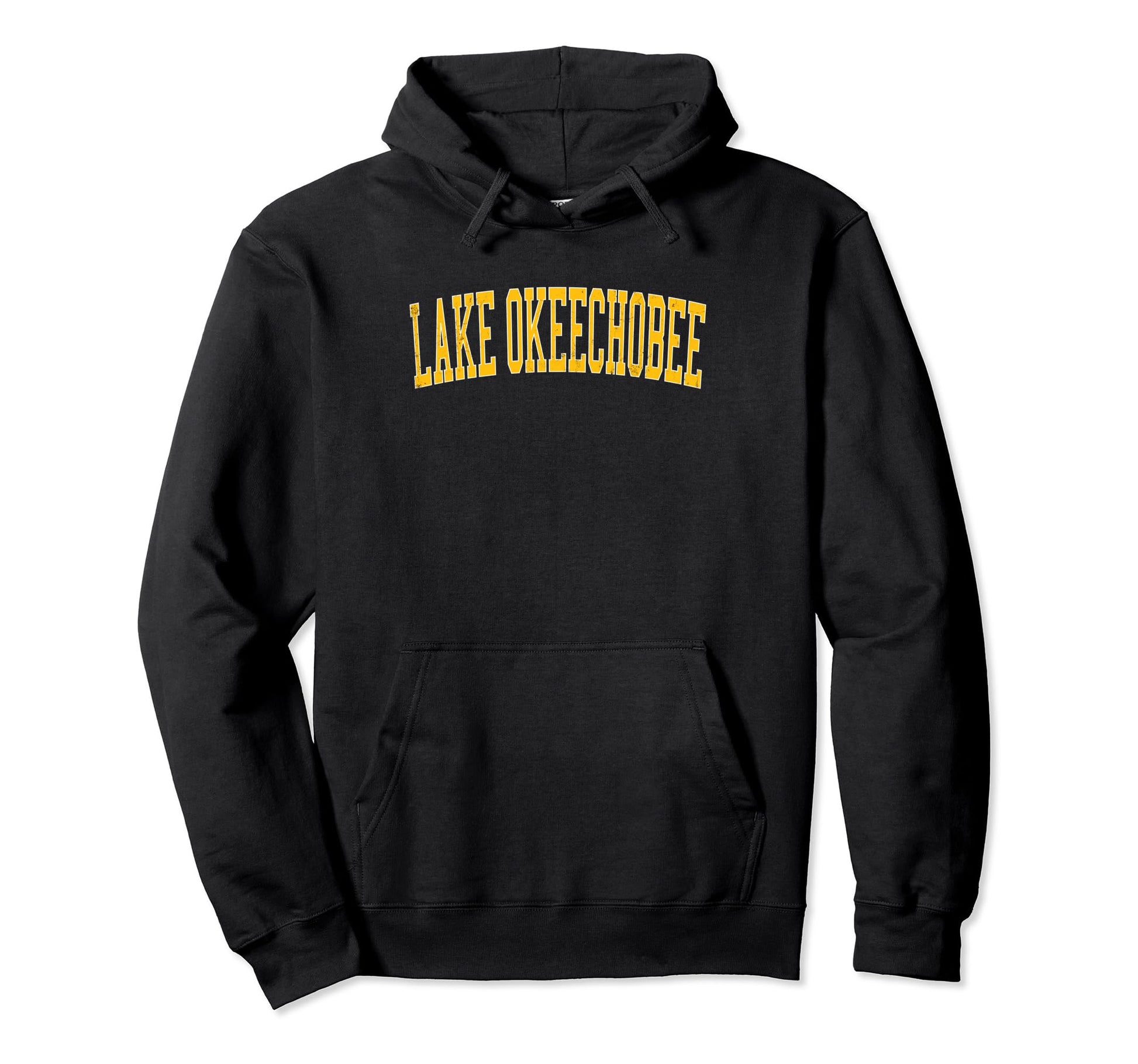 Lake Okeechobee Distressed Gold Hoodie - Aesthetic Graphic for Adults - T-Shirt, Sweatshirt, Hoodie