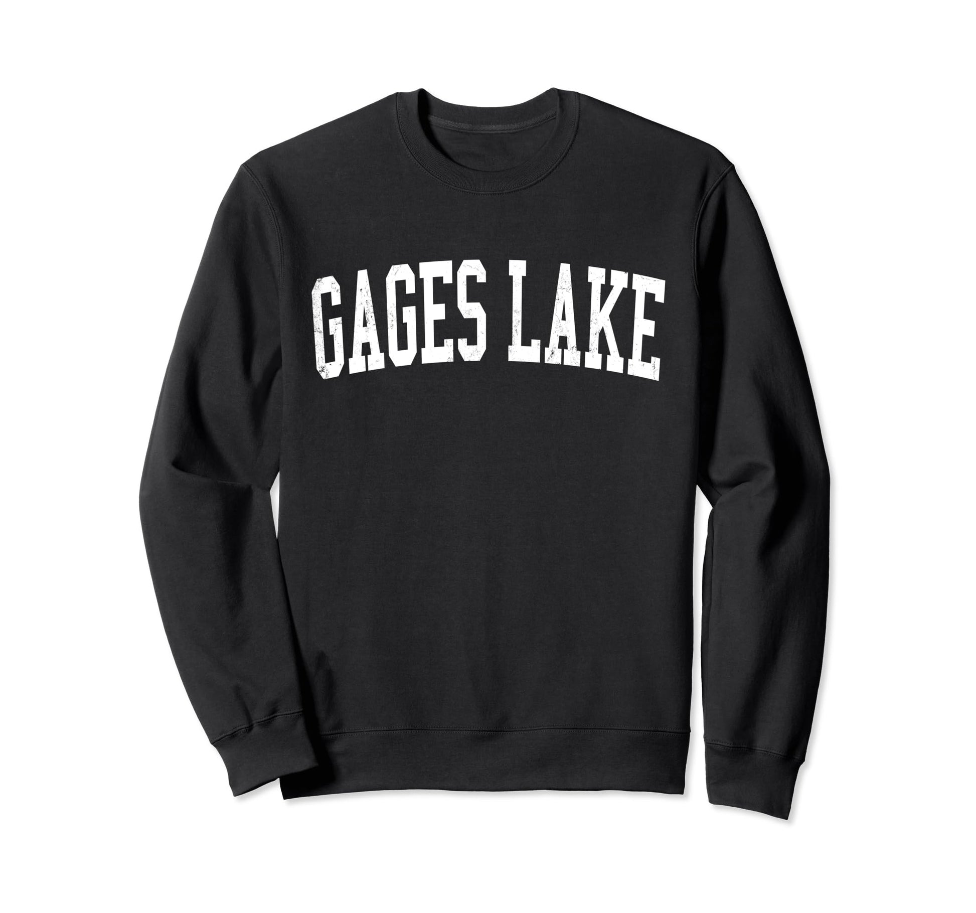 Gages Lake Il Distressed White Sweatshirt - Streetwear Style Men Women - T-Shirt, Sweatshirt, Hoodie