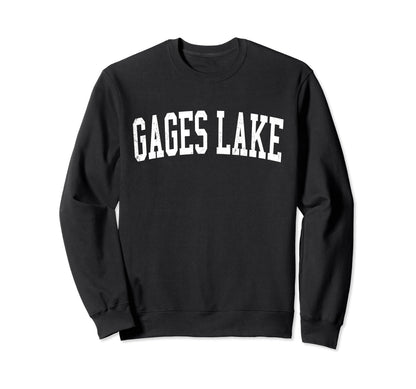 Gages Lake Il Distressed White Sweatshirt - Streetwear Style Men Women - T-Shirt, Sweatshirt, Hoodie