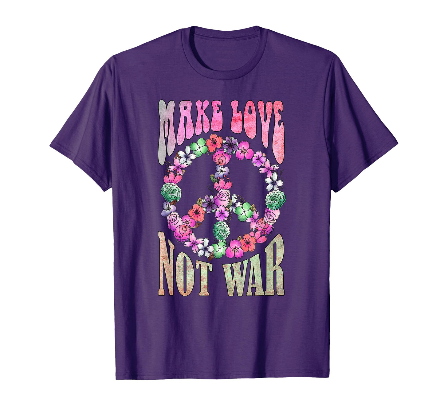 Floral Watercolor Peace Sign Make T-Shirt - Custom Art Print for Adults - T-Shirt, Sweatshirt, Hoodie