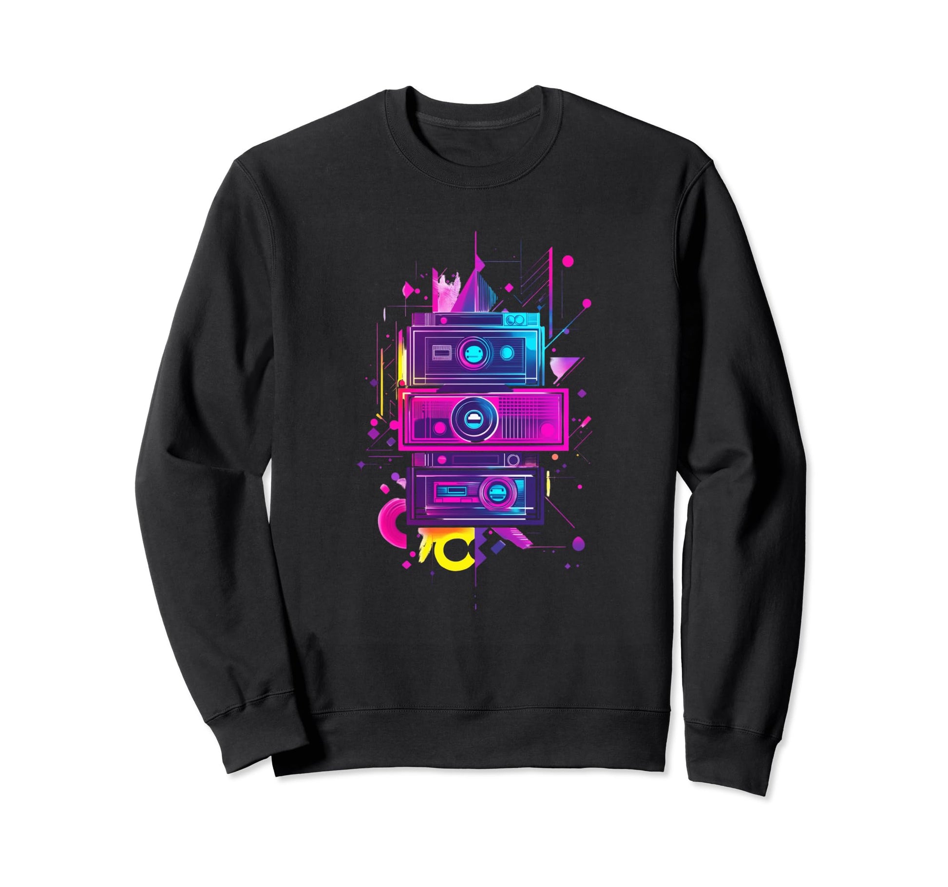 Colorful Camera Art Technology Sweatshirt - Casual Everyday Wear for Adults - T-Shirt, Sweatshirt, Hoodie