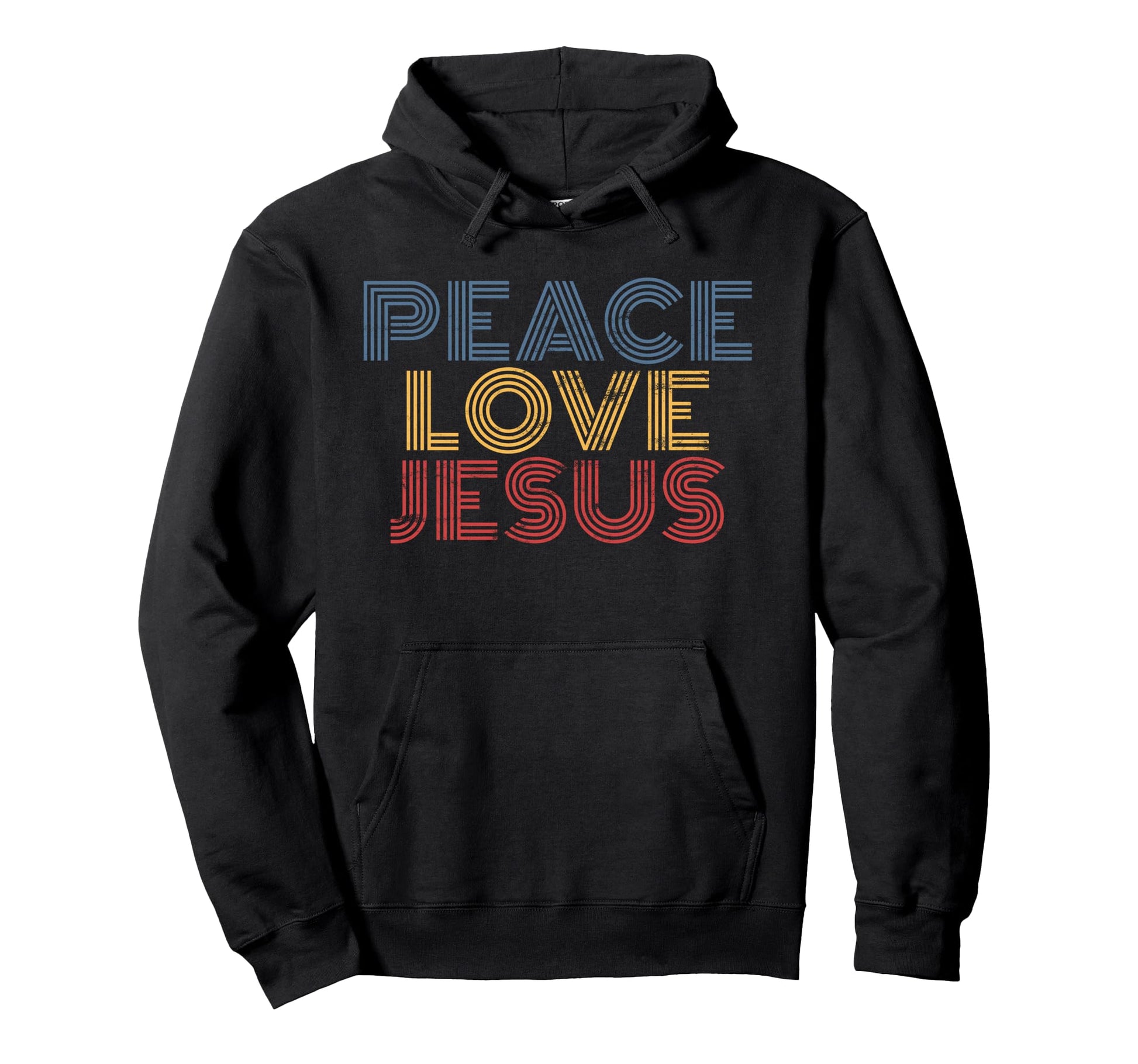 Peace Love Jesus Rainbow Christian Hoodie - Trendy Graphic for Adults - T-Shirt, Sweatshirt, Hoodie