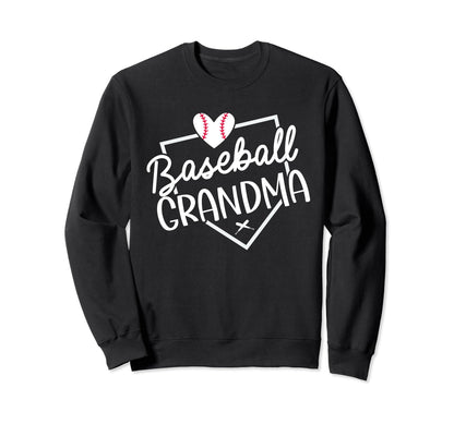 Baseball Grandma Funny Sweatshirt - Casual Everyday Wear Men Women - T-Shirt, Sweatshirt, Hoodie
