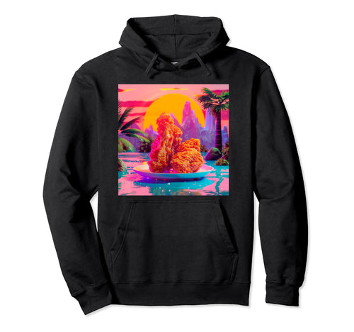 Vaporwave Fried Chicken Tenders 80S 90S Hoodie - Unique Graphic Men Women - T-Shirt, Sweatshirt, Hoodie