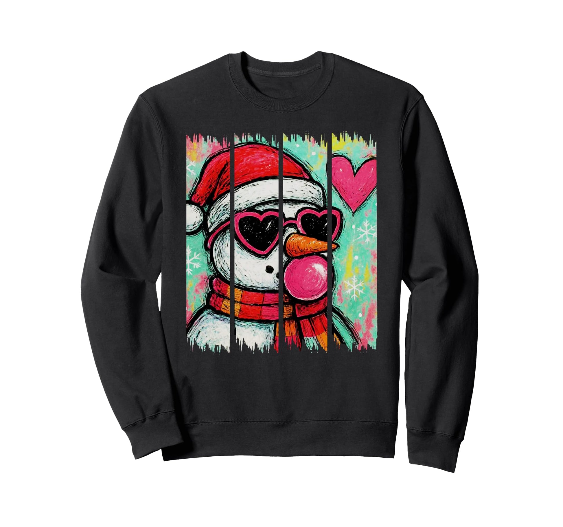 Boho Snowman Blowing Bubble Gum Sweatshirt - Streetwear Style Men Women - T-Shirt, Sweatshirt, Hoodie