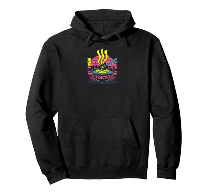 Tokyo Ramen Vaporwave Aesthetic 80S Hoodie - Fun Novelty Design for Adults - T-Shirt, Sweatshirt, Hoodie