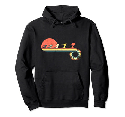Skiier Sunset Rainbow Hoodie - Custom Art Print Men Women - T-Shirt, Sweatshirt, Hoodie