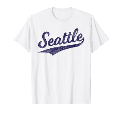 Seattle Washington Varsity Script T-Shirt - Aesthetic Graphic Men Women - T-Shirt, Sweatshirt, Hoodie