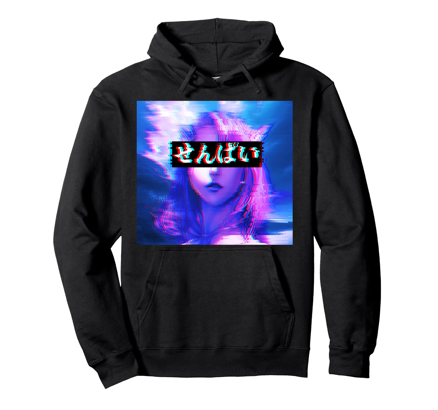 Sempai Anime Waifu Vapor Wave Manga Edgy Hoodie - Graphic Print Unisex - T-Shirt, Sweatshirt, Hoodie
