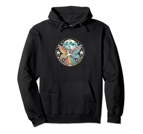 Celestial Rainbow Fairy Art Moon Child Hoodie - Custom Art Print Unisex - T-Shirt, Sweatshirt, Hoodie