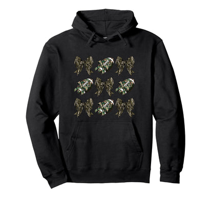 Camo Football Coquette Bow Football Hoodie - Aesthetic Graphic for Adults - T-Shirt, Sweatshirt, Hoodie