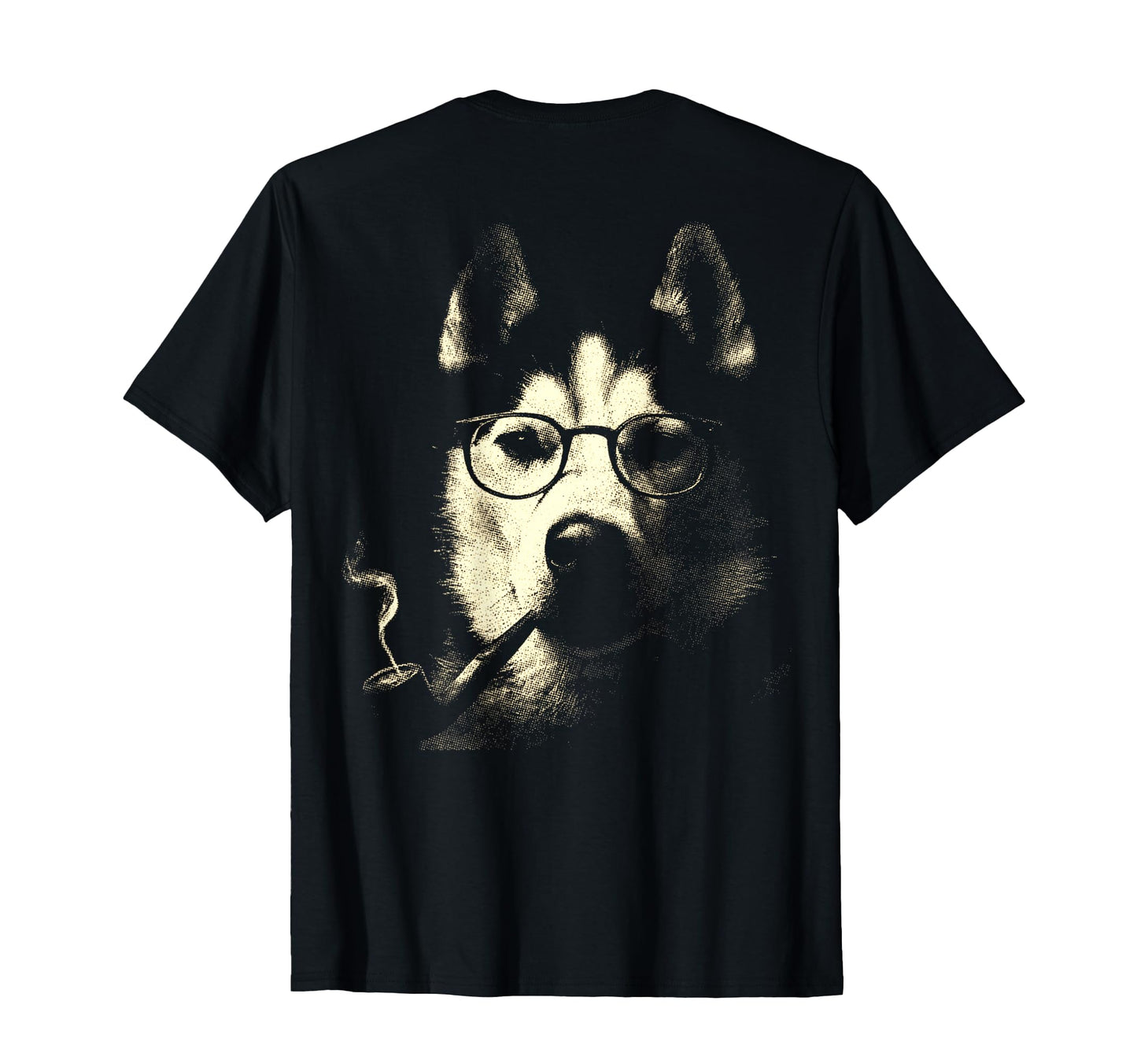 Siberian Husky Glasses Smoking Pipe T-Shirt - Unique Graphic Men Women - T-Shirt, Sweatshirt, Hoodie