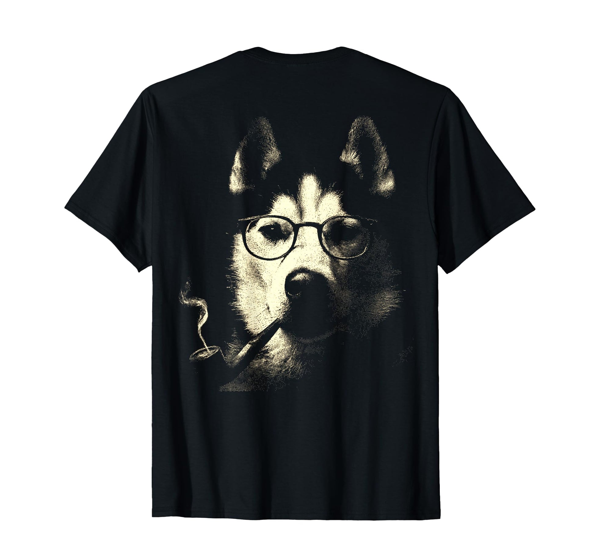 Siberian Husky Glasses Smoking Pipe T-Shirt - Unique Graphic Men Women - T-Shirt, Sweatshirt, Hoodie