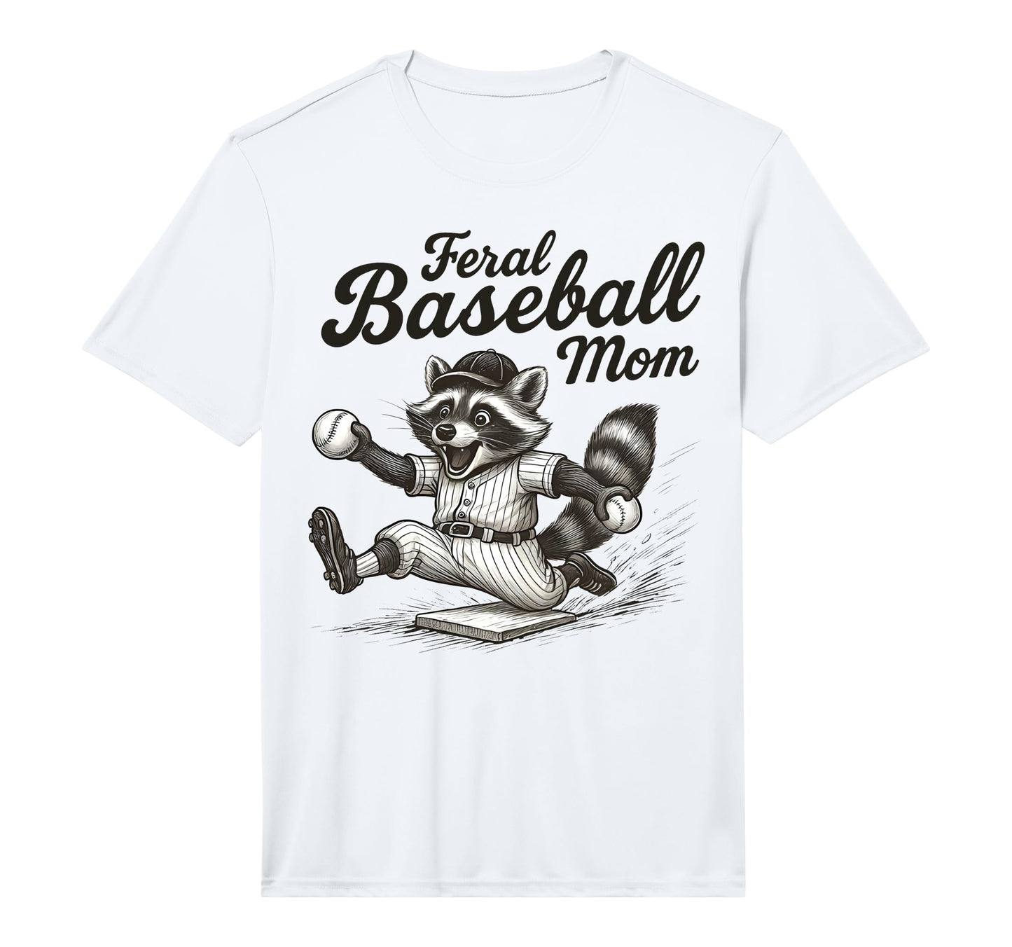 Mens Raccoon Feral Baseball Mom Trash T-Shirt - Aesthetic Graphic Unisex - T-Shirt, Sweatshirt, Hoodie