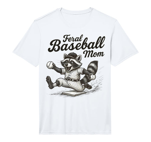 Mens Raccoon Feral Baseball Mom Trash T-Shirt - Aesthetic Graphic Unisex - T-Shirt, Sweatshirt, Hoodie