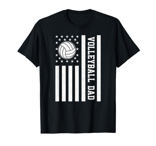 Volleyball Dad Usa American Flag T-Shirt - Minimalist Print Unisex - T-Shirt, Sweatshirt, Hoodie