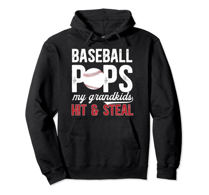 Baseball Pops Funny Grandpa Pops Baseball Hoodie - Custom Art Print Unisex - T-Shirt, Sweatshirt, Hoodie