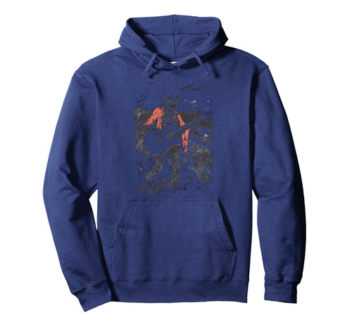 Dancing Skeleton Playing Guitar Boho Hoodie - Minimalist Print Unisex - T-Shirt, Sweatshirt, Hoodie
