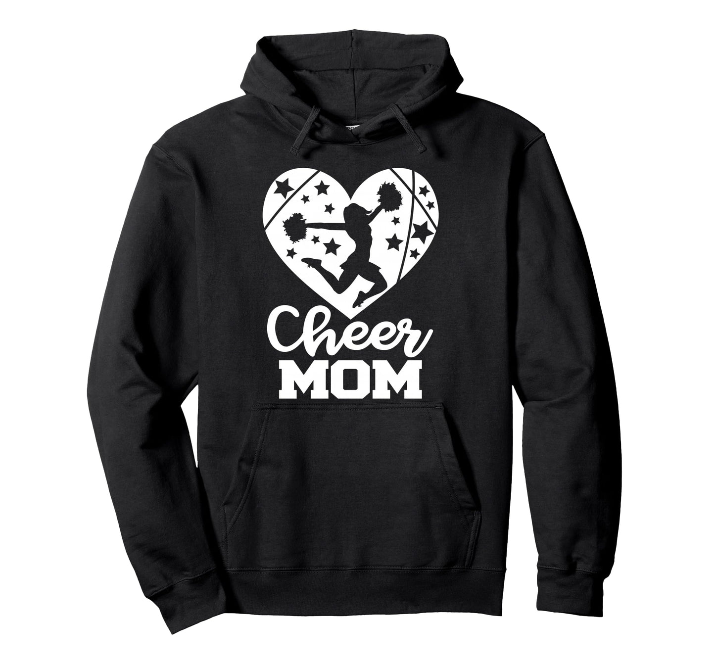 Cheer Mom Heart Funny Cheerleader Hoodie - Streetwear Style for Adults - T-Shirt, Sweatshirt, Hoodie
