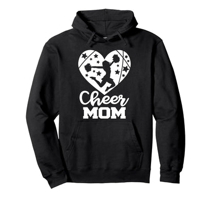 Cheer Mom Heart Funny Cheerleader Hoodie - Streetwear Style for Adults - T-Shirt, Sweatshirt, Hoodie