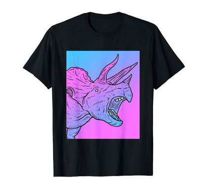 Vaporwave Triceratops Aesthetic Pastel T-Shirt - Novelty Apparel Unisex - T-Shirt, Sweatshirt, Hoodie