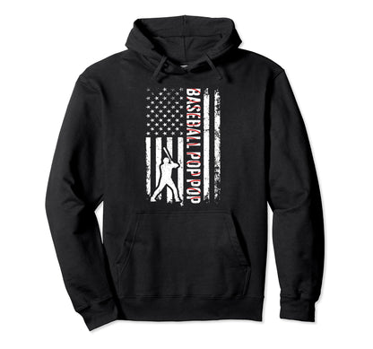 Baseball Pop Pop Baseball Player Pop Hoodie - Fun Novelty Design Men Women - T-Shirt, Sweatshirt, Hoodie