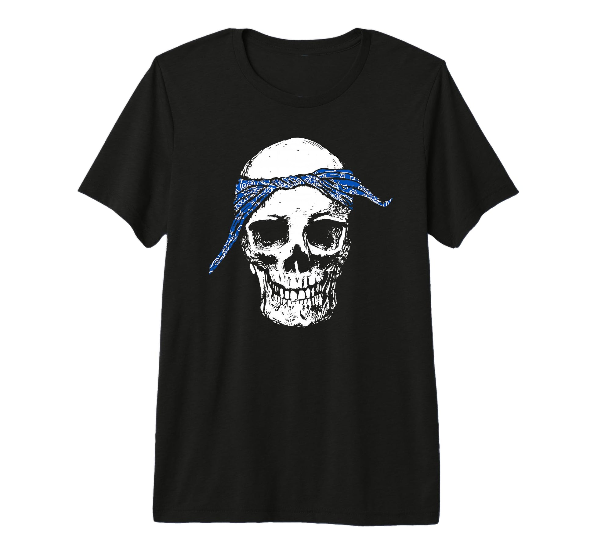 Hip Hop Skull Blue Do Rag Bandana Old T-Shirt - Fun Novelty Design Unisex - T-Shirt, Sweatshirt, Hoodie