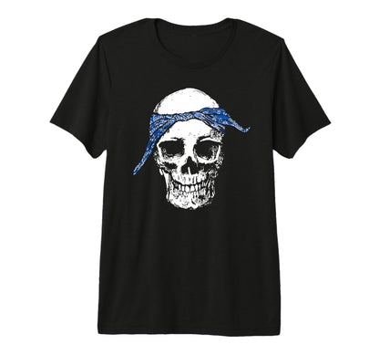 Hip Hop Skull Blue Do Rag Bandana Old T-Shirt - Fun Novelty Design Unisex - T-Shirt, Sweatshirt, Hoodie