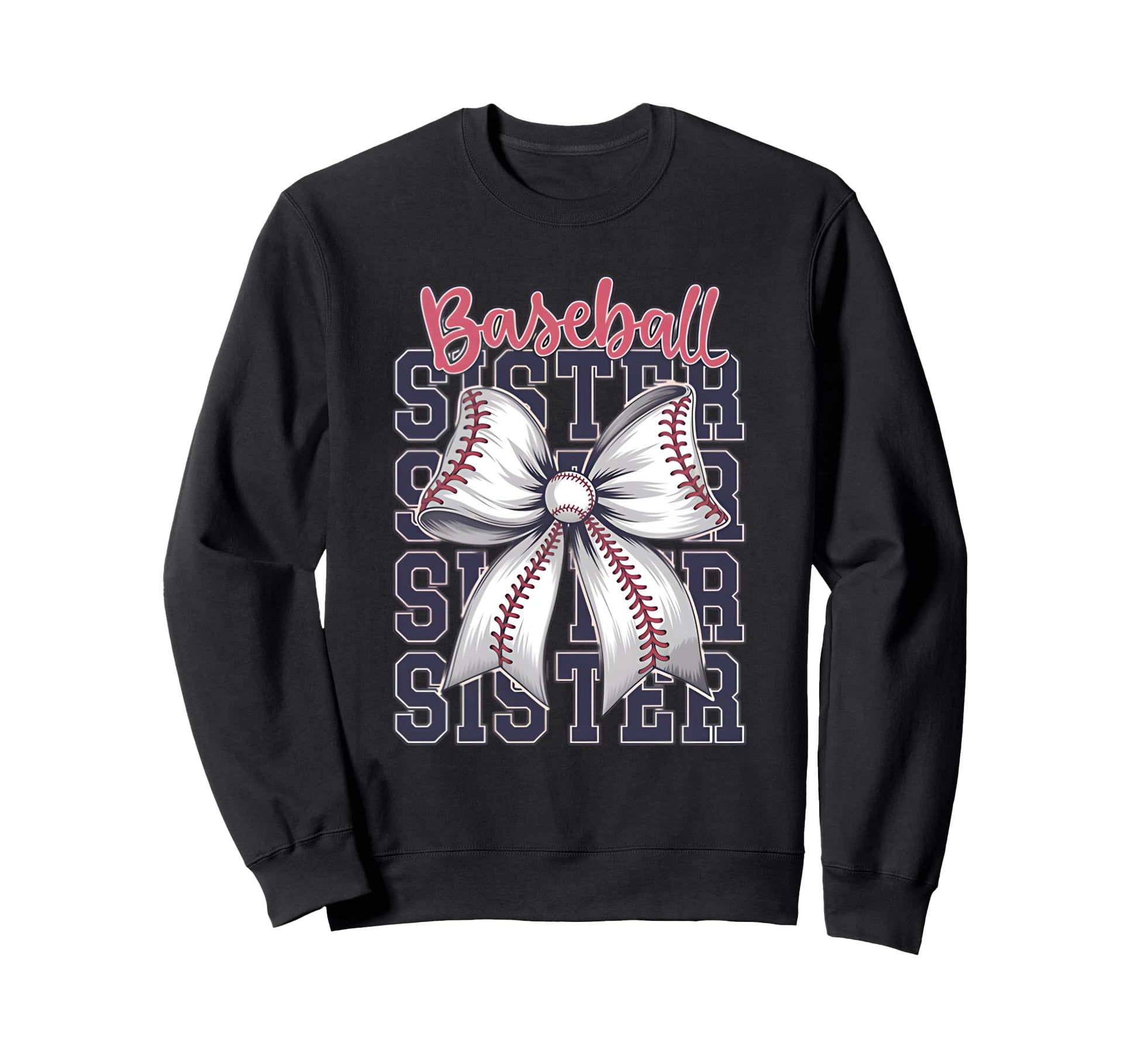 Baseball Sister Coquette Bow Sweatshirt - Unique Graphic Unisex - T-Shirt, Sweatshirt, Hoodie