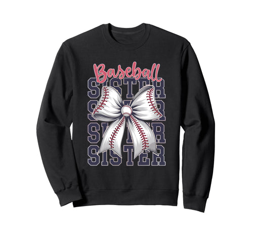 Baseball Sister Coquette Bow Sweatshirt - Unique Graphic Unisex - T-Shirt, Sweatshirt, Hoodie