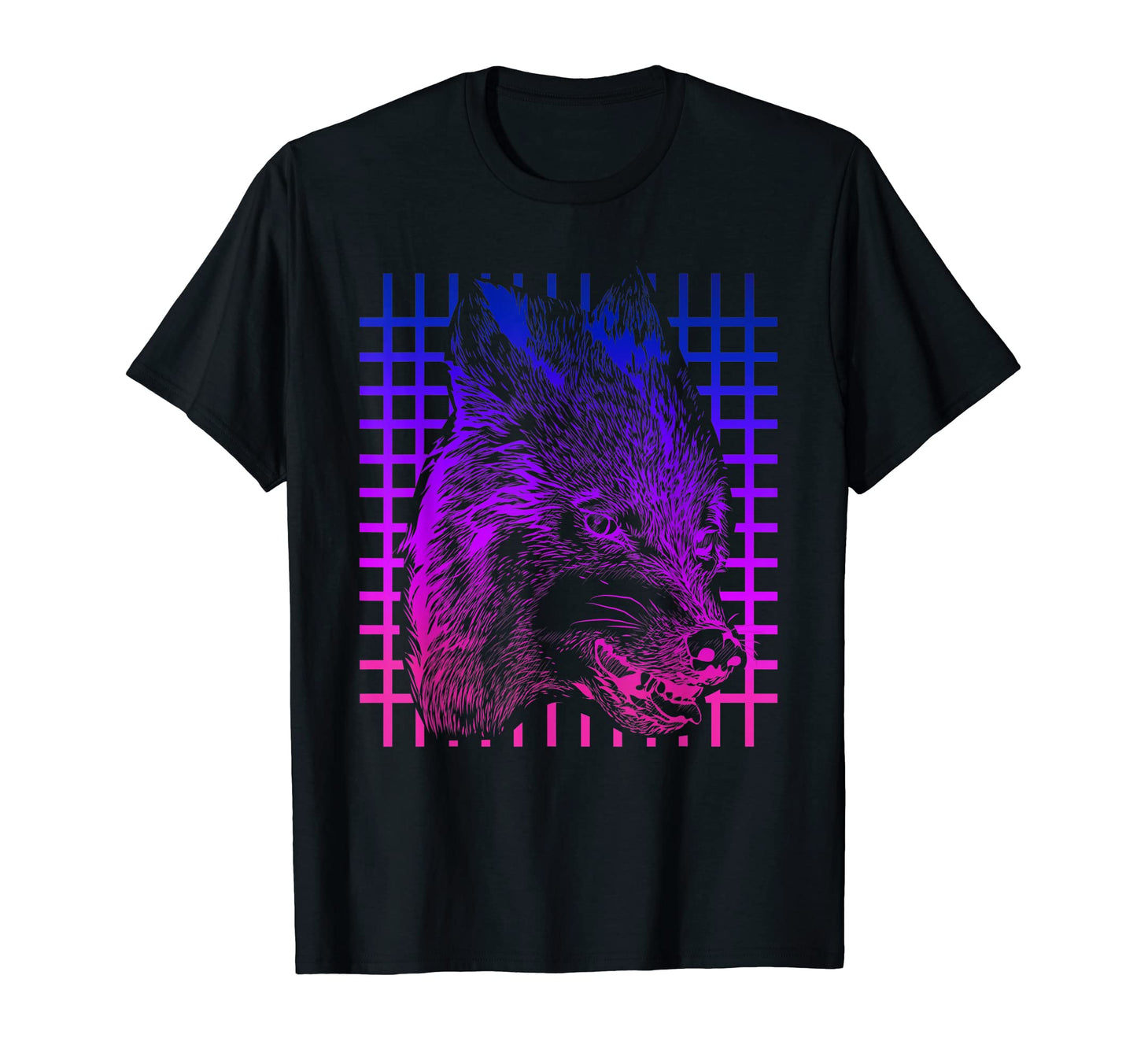 Synthwave 80S Art Predator Wolf T-Shirt - Streetwear Style Men Women - T-Shirt, Sweatshirt, Hoodie