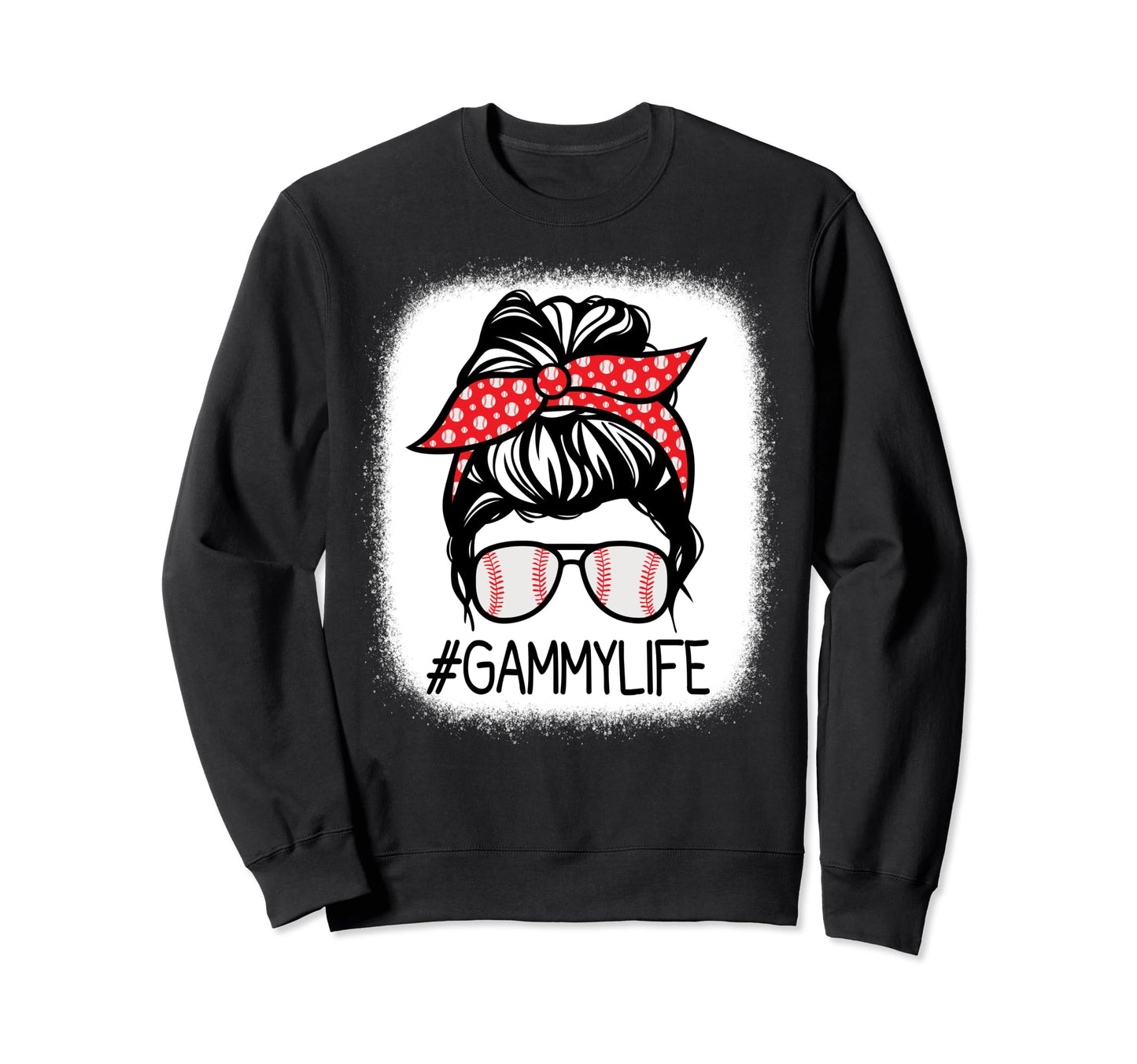Gammy Bleached Messy Bun Sweatshirt - Aesthetic Graphic for Adults - T-Shirt, Sweatshirt, Hoodie