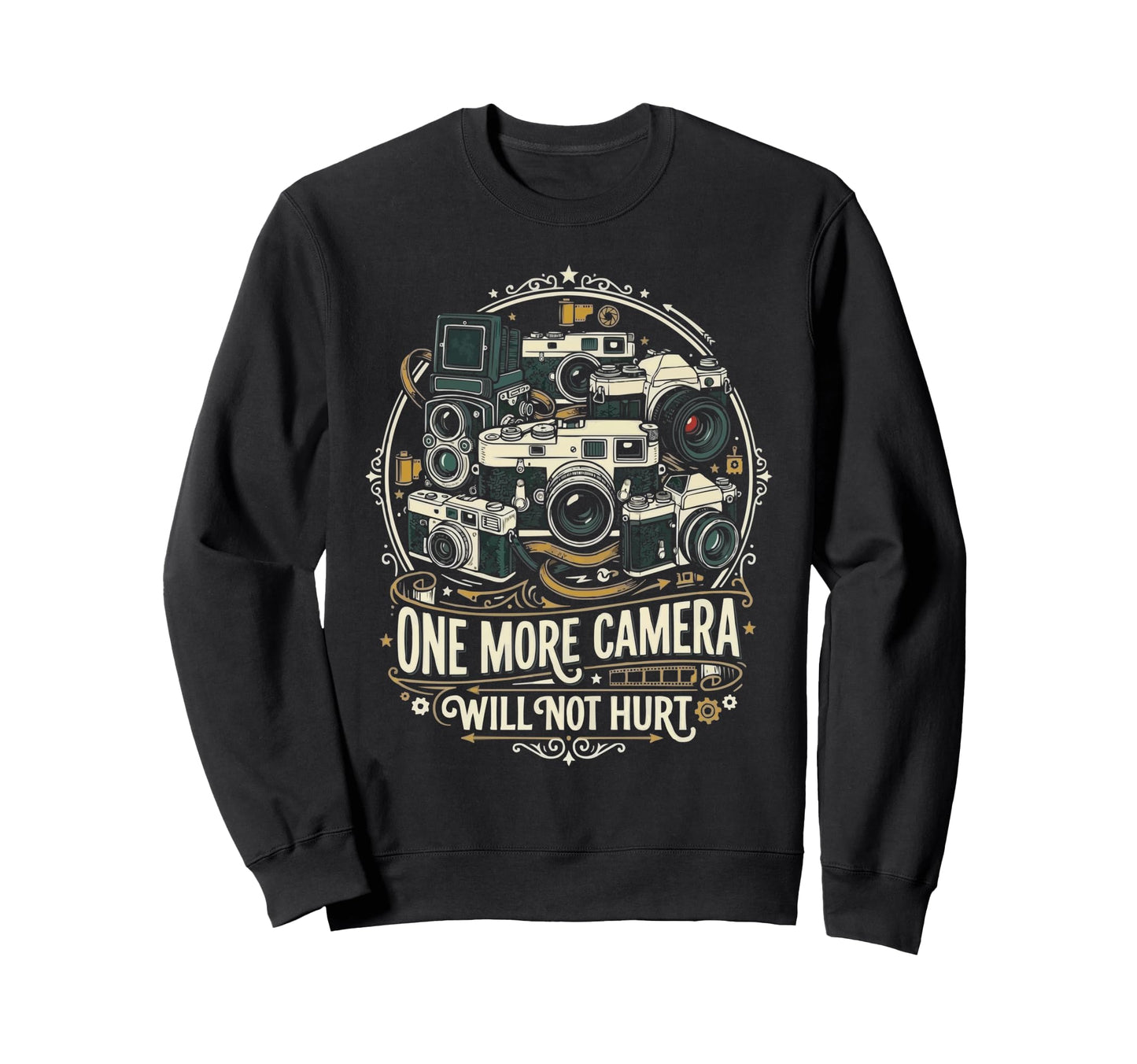 Camera Collector Photography Sweatshirt - Minimalist Print Men Women - T-Shirt, Sweatshirt, Hoodie