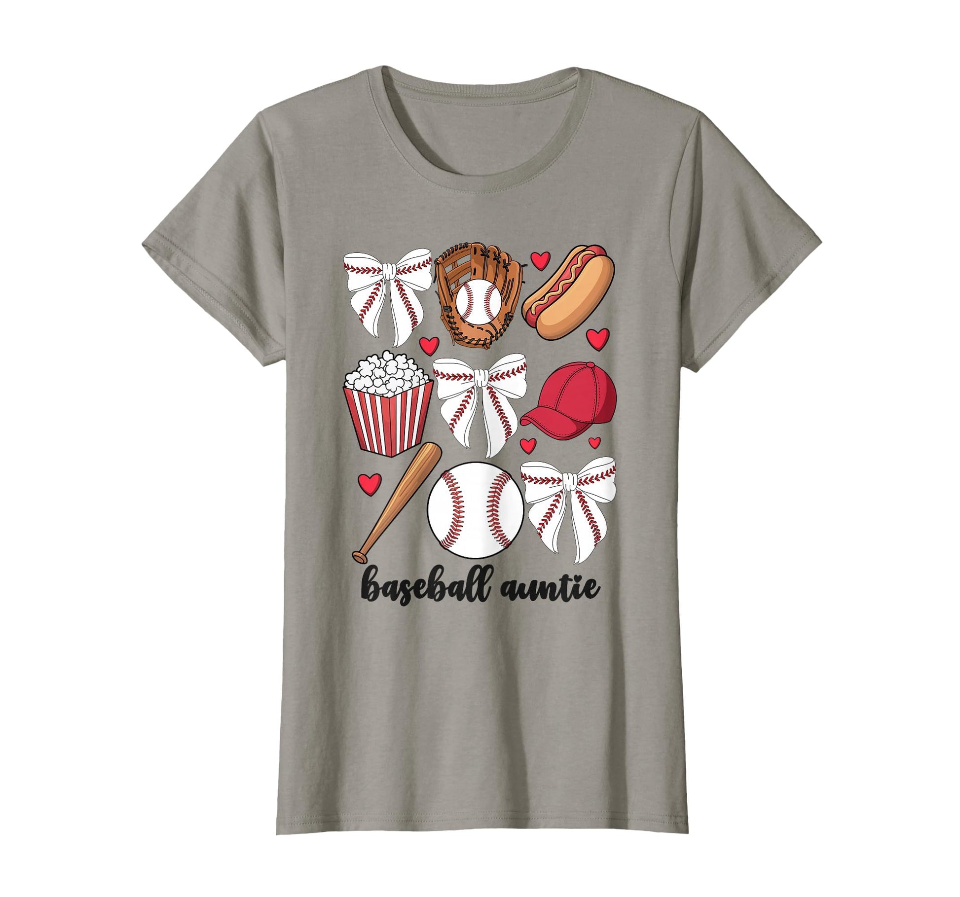 Baseball Auntie Coquette Bow T-Shirt - Casual Everyday Wear for Adults - T-Shirt, Sweatshirt, Hoodie