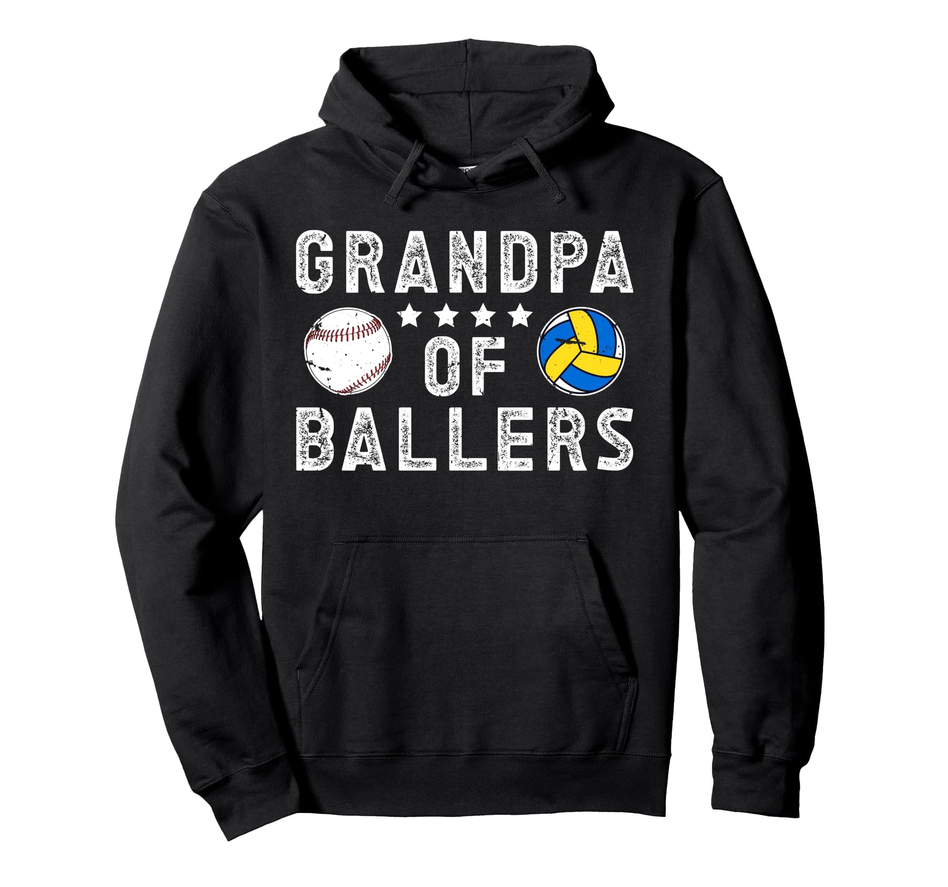Grandpa Ballers Proud Baseball Hoodie - Custom Art Print Men Women - T-Shirt, Sweatshirt, Hoodie