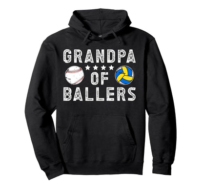 Grandpa Ballers Proud Baseball Hoodie - Custom Art Print Men Women - T-Shirt, Sweatshirt, Hoodie