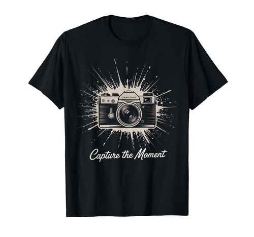 Capture Moment Camera Photography Art T-Shirt - Unique Graphic for Adults - T-Shirt, Sweatshirt, Hoodie