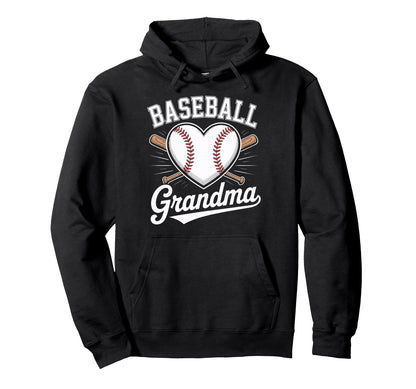 Heart Baseball Grandma Softball Lovers Hoodie - Fun Novelty Design Unisex - T-Shirt, Sweatshirt, Hoodie
