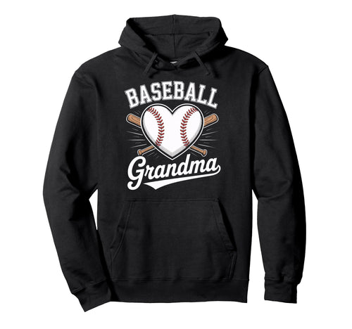 Heart Baseball Grandma Softball Lovers Hoodie - Fun Novelty Design Unisex - T-Shirt, Sweatshirt, Hoodie
