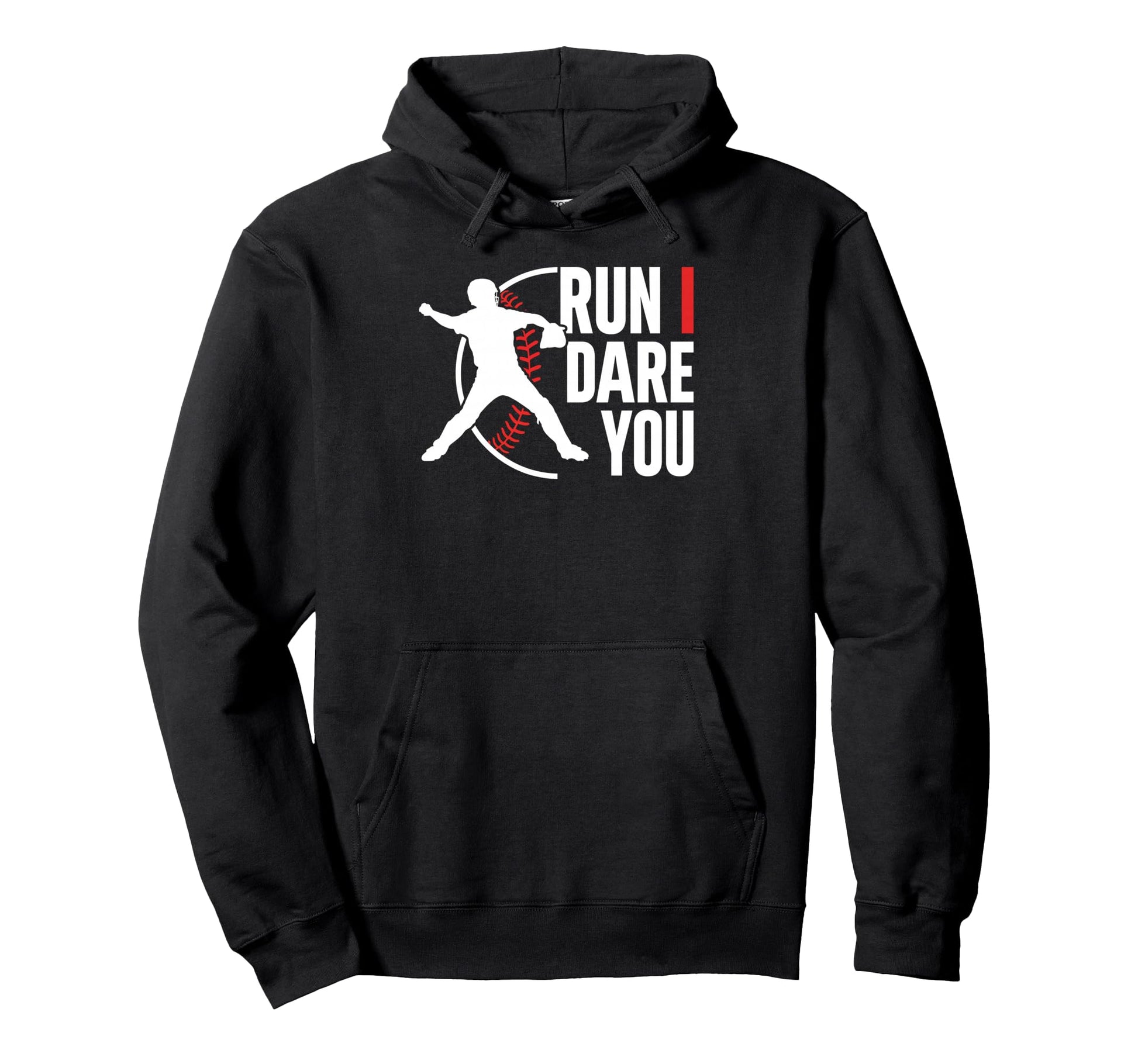 Run I Dare You Baseball Catcher Baseball Hoodie - Aesthetic Graphic Unisex - T-Shirt, Sweatshirt, Hoodie
