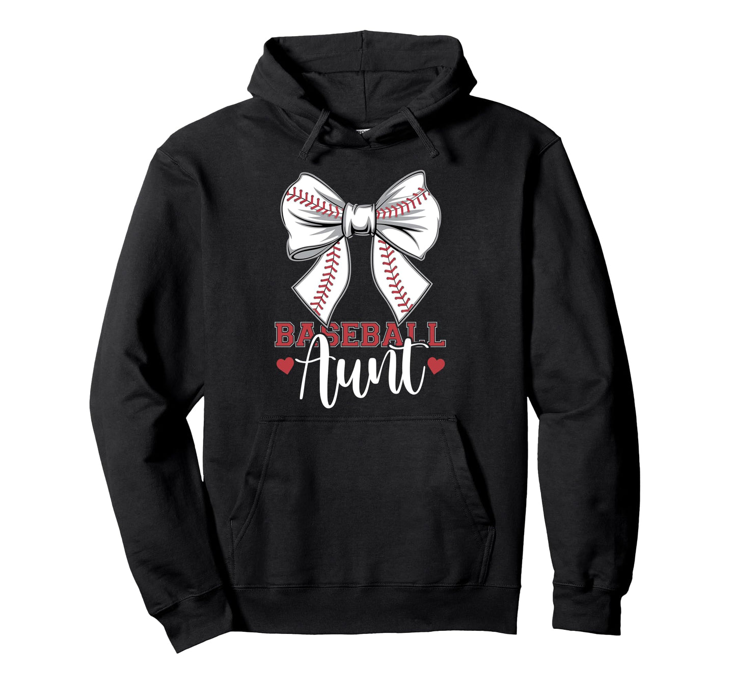 Baseball Aunt Coquette Bow Sport Lover Hoodie - Novelty Apparel for Adults - T-Shirt, Sweatshirt, Hoodie