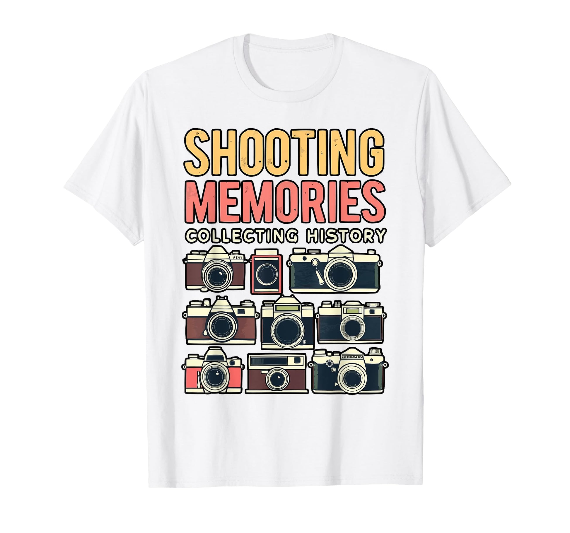 Camera Collector Cameraman Photography T-Shirt - Trendy Graphic for Adults - T-Shirt, Sweatshirt, Hoodie