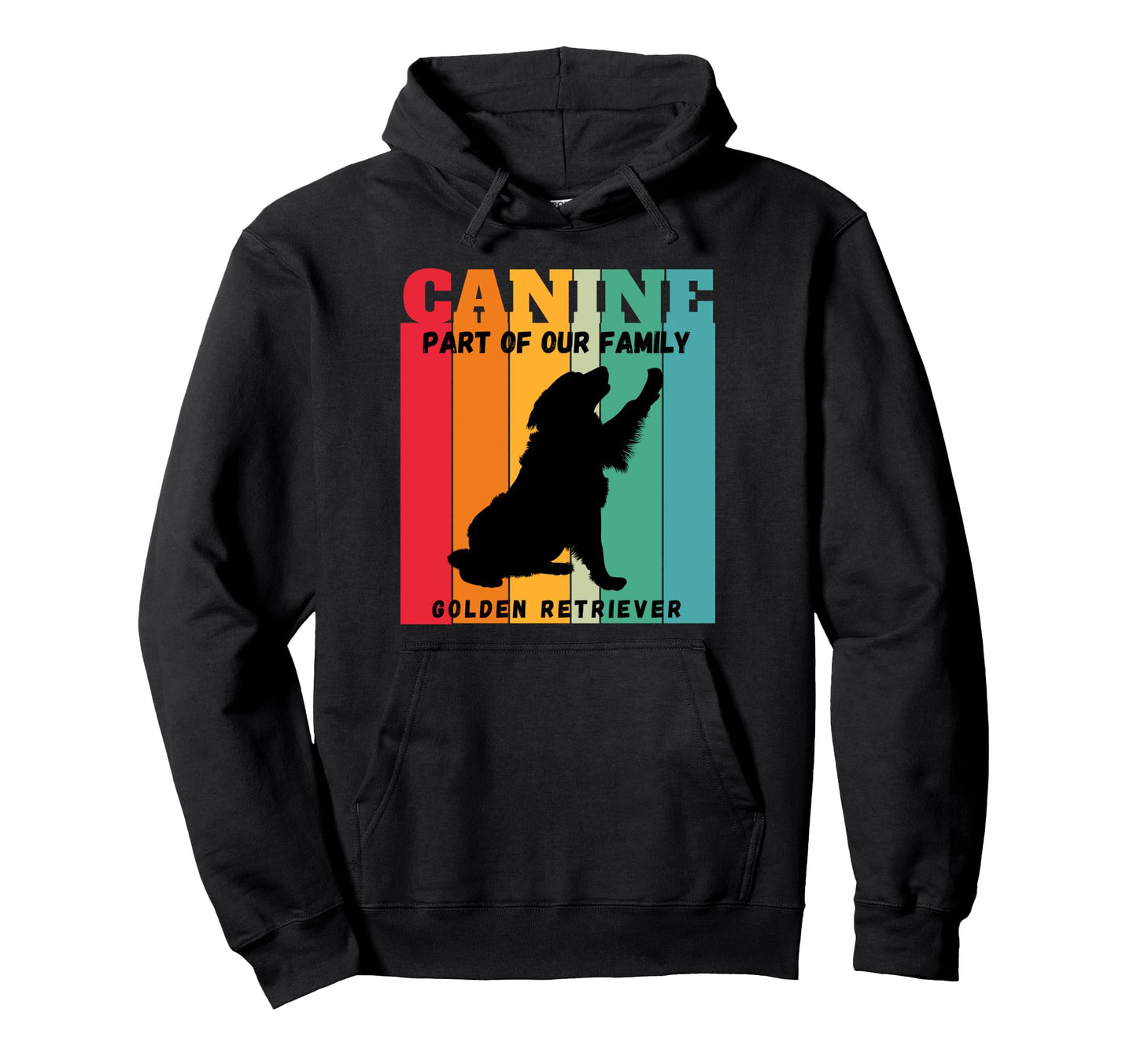Golden Retriever Rainbow Bars Hoodie - Unique Graphic Unisex - T-Shirt, Sweatshirt, Hoodie