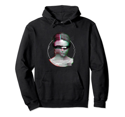 Glitch Greek Statue Sculpture Retrowave Hoodie - Minimalist Print Unisex - T-Shirt, Sweatshirt, Hoodie