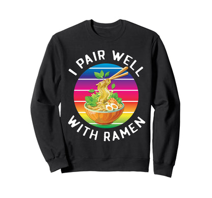 Funny Rainbow Ramen Lover I Pair Sweatshirt - Minimalist Print for Adults - T-Shirt, Sweatshirt, Hoodie
