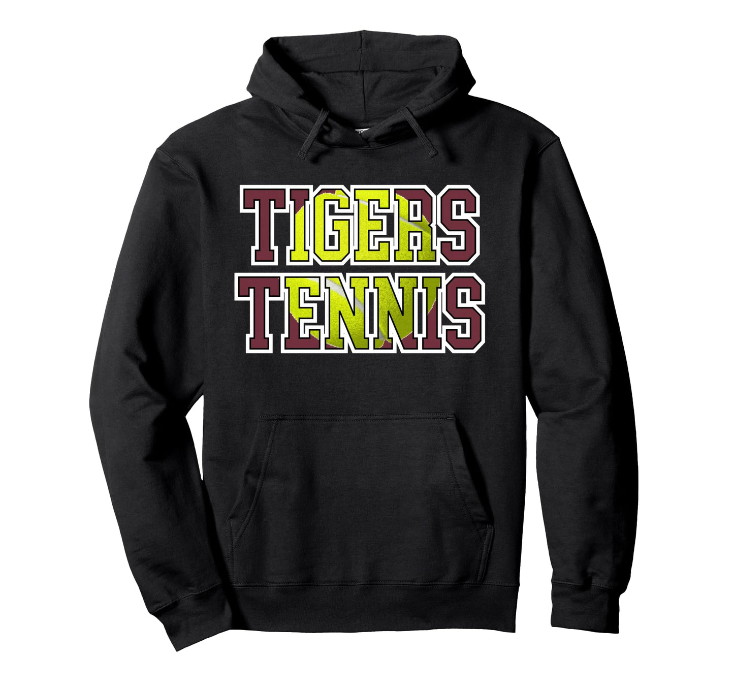 Maroon Tigers Tennis Mom School Spirit Game Hoodie - Unique Graphic Unisex - T-Shirt, Sweatshirt, Hoodie