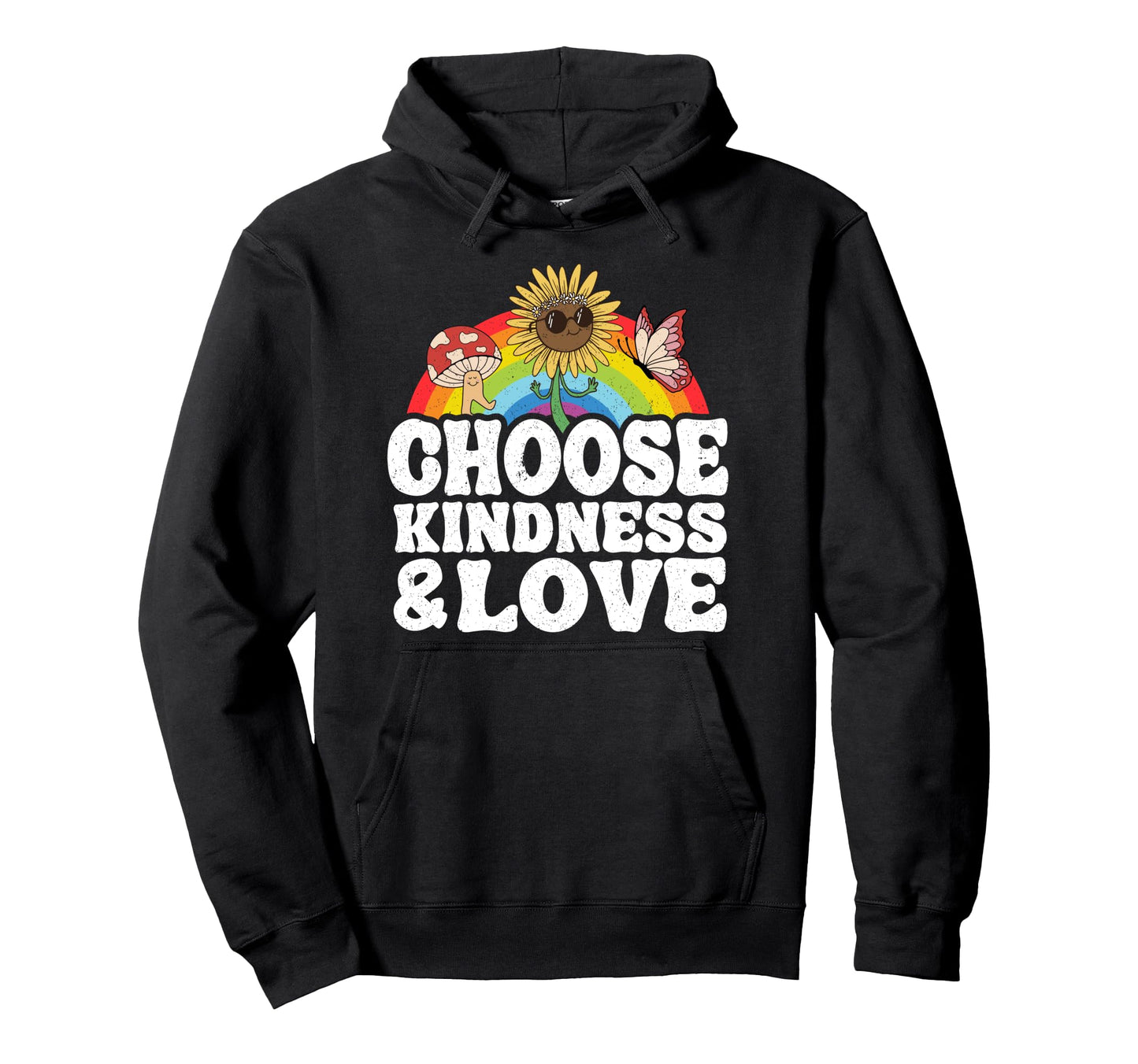 Anti Bullying Rainbow Peace Hippie Hoodie - Trendy Graphic Men Women - T-Shirt, Sweatshirt, Hoodie