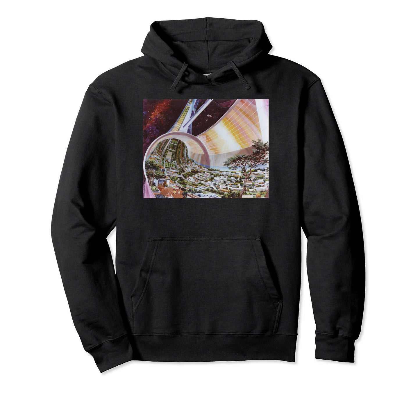 Space Colony Vaporwave Synthwave Hoodie - Fun Novelty Design Unisex - T-Shirt, Sweatshirt, Hoodie