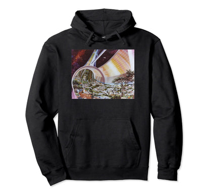 Space Colony Vaporwave Synthwave Hoodie - Fun Novelty Design Unisex - T-Shirt, Sweatshirt, Hoodie