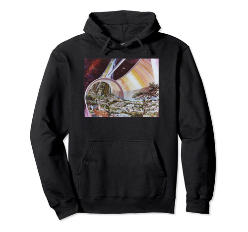 Space Colony Vaporwave Synthwave Hoodie - Fun Novelty Design Unisex - T-Shirt, Sweatshirt, Hoodie
